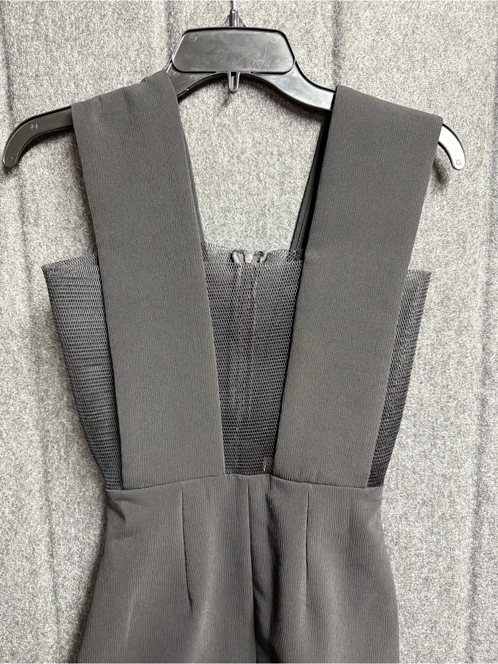 Solace London Black Plunge Maxi Dress with Sheer Inset and High Slit - Picture 3 of 11